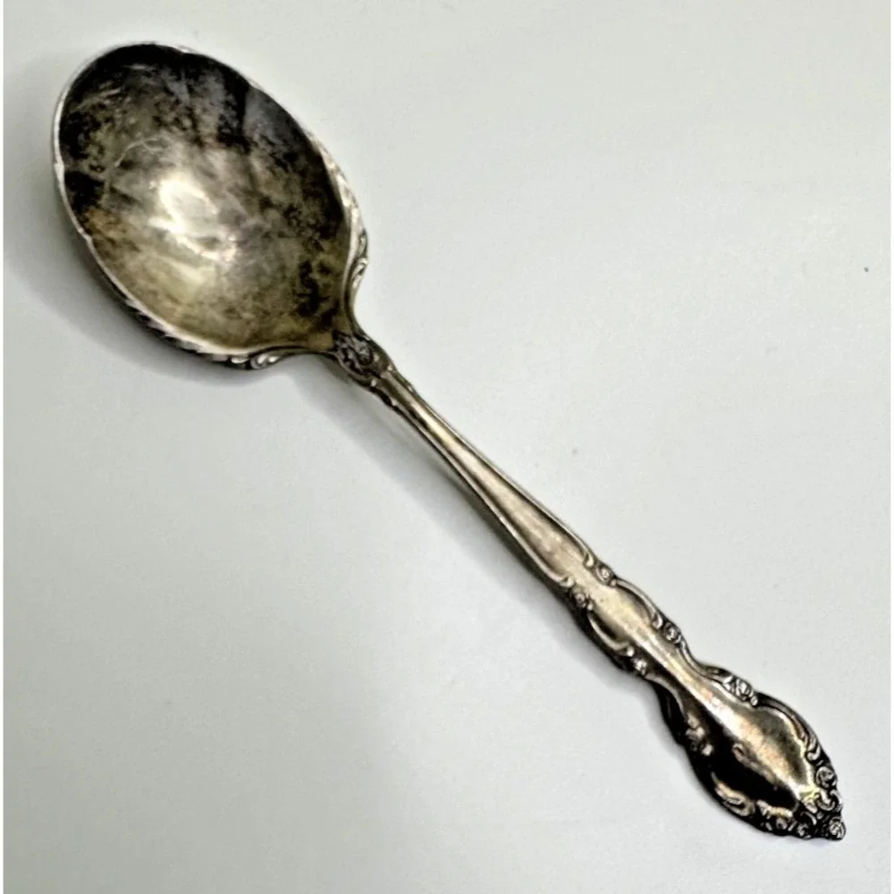 Oneida Heirloom GRANDEUR Sterling Silver SHELL SUGAR SPOON 6